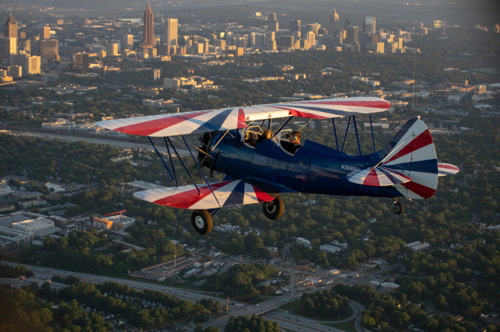 Biplane ride over Atlanta